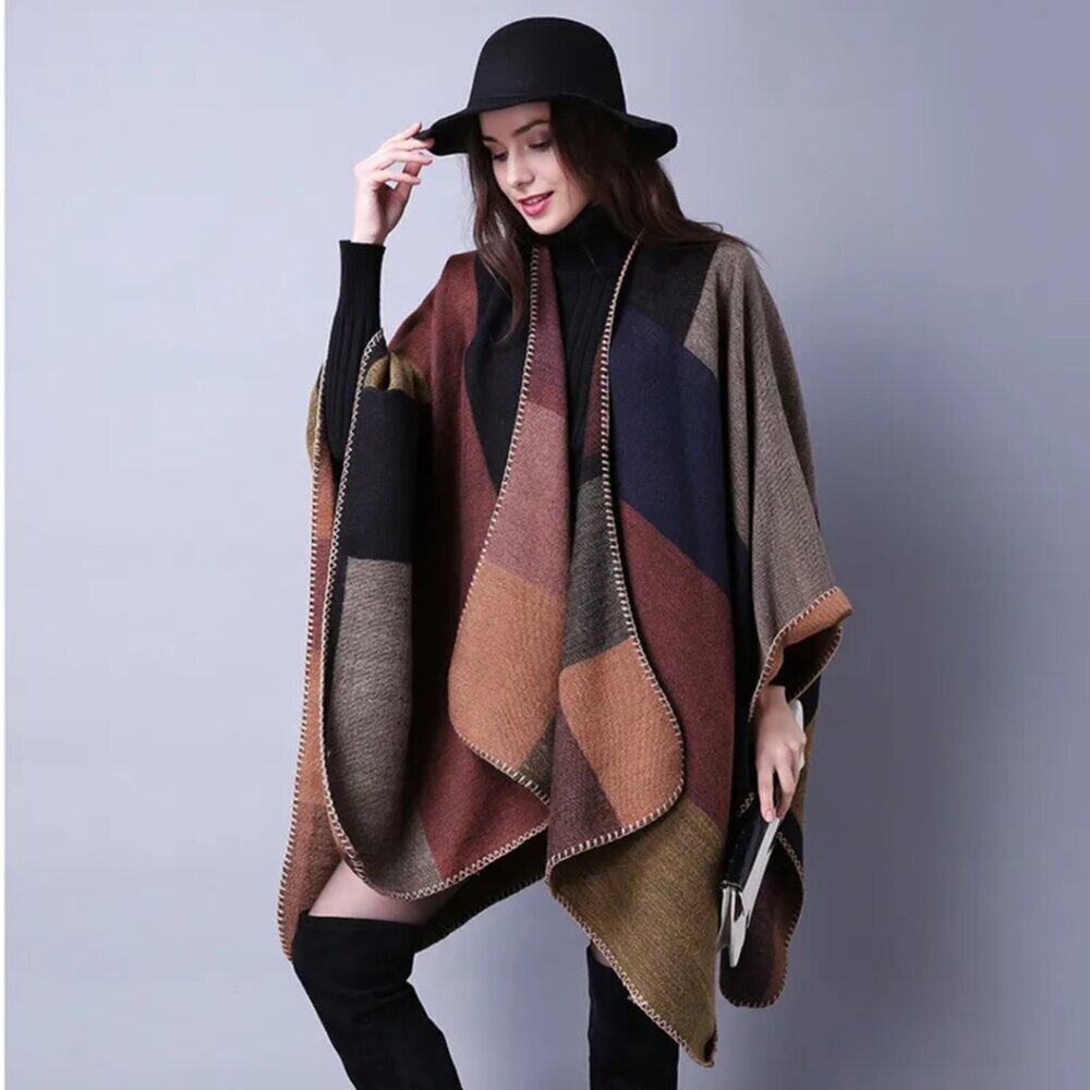 Multi-Color Plaid Wrap Scarf - Women - Picture 2 of 7